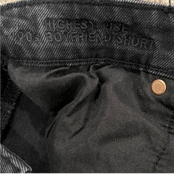 American Eagle Black Highest Rise 90s Boyfriend Denim Shorts - Picture 2 of 5
